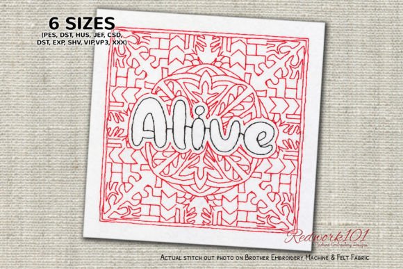 Alive Word Bluework Embroidery