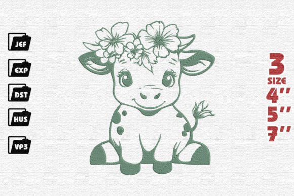Baby Cow Embroidery