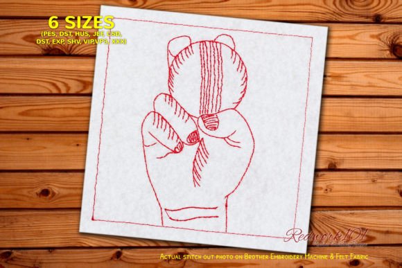 Cricket Ball in Hand Embroidery Design