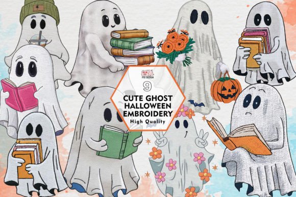 Cute Ghost Halloween Embroidery
