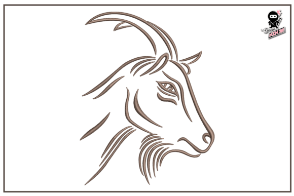 Goat Portrait Embroidery