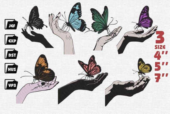 Hand Holding a Butterfly Embroidery Set