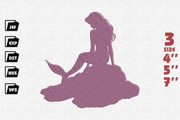 Mermaid on the Beach Embroidery