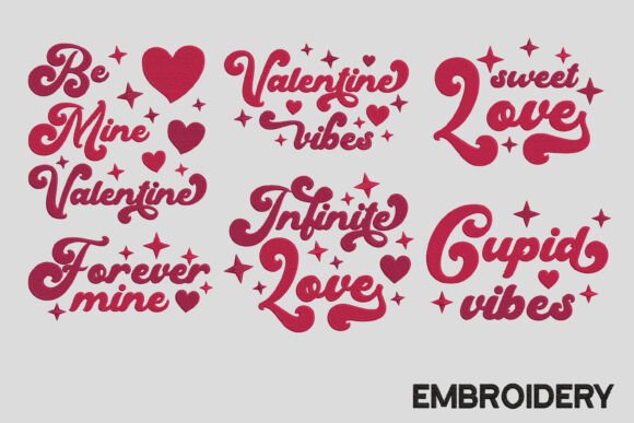 Set 6 Valentine Embroidery Designs