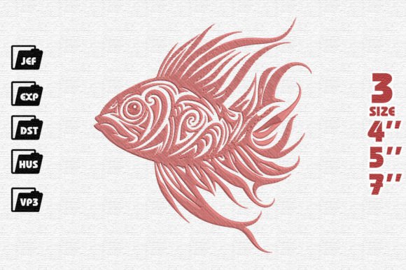 Tribal Fish Embroidery