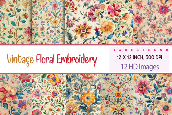 Vintage Floral Embroidery Pattern